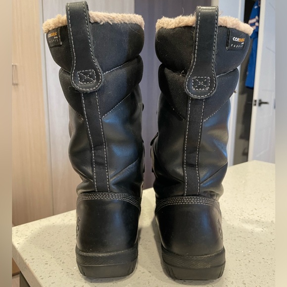 Timberland Mount Hope Black Leather Waterproof Faux Fur Lined Boots Women Size 9 - Picture 4 of 10